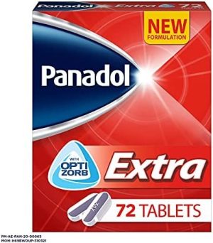 panadol extra with optizorb 500 mg,65 mg 72s, blister