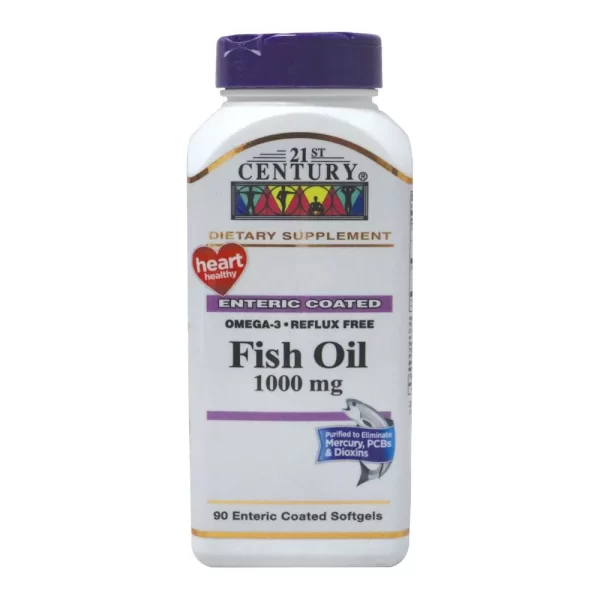 21st century fish oil 1000 mg enteric coated softgels 90's