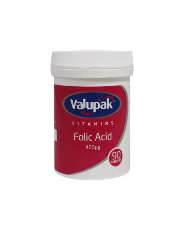 valupak folic acid 400 mcg tablets 90's