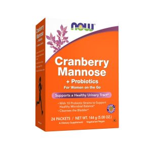 now cranberry mannose+probiotics 24's