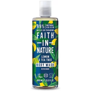 faith in nature body wash lemon & tea tree 400ml