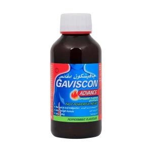 gaviscon advance peppermint 100 mg/ml,20 mg/ml 300ml, glass bottle